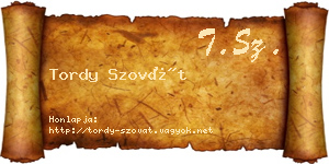 Tordy Szovát névjegykártya